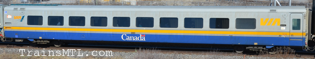 Passenger car VIA 3464 left side  / Wagon de passager VIA 3464 coté gauche